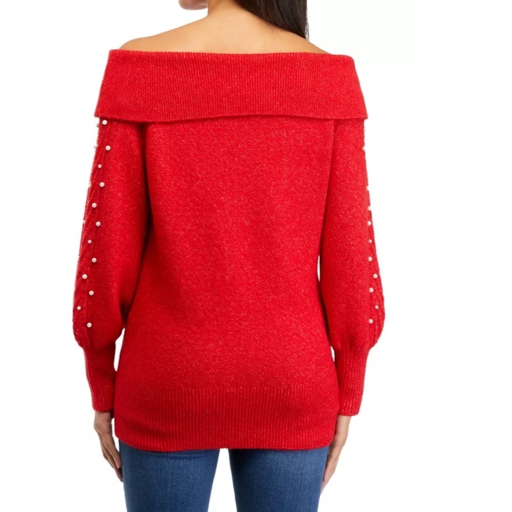 CROWN & IVY | Pearl Embellished Sweater - Picture 2 of 10